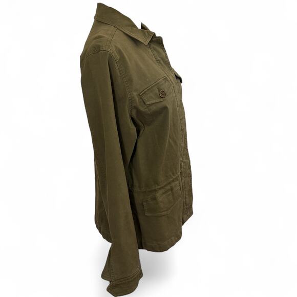 Eddie Bauer Classic Large Army Green Midweight Coat w/ Red Lining - Womens - Picture 4 of 6